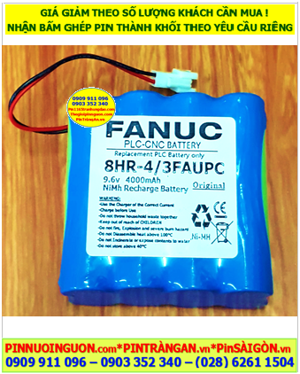 Pin Fanuc 8HR-4/3FAUPC; Pin nuôi nguồn Fanuc 8HR-4/3FAUPC (Pin sạc NiMh 9.6v 4000mAh) chính hãng, Bảo hành 06 tháng 